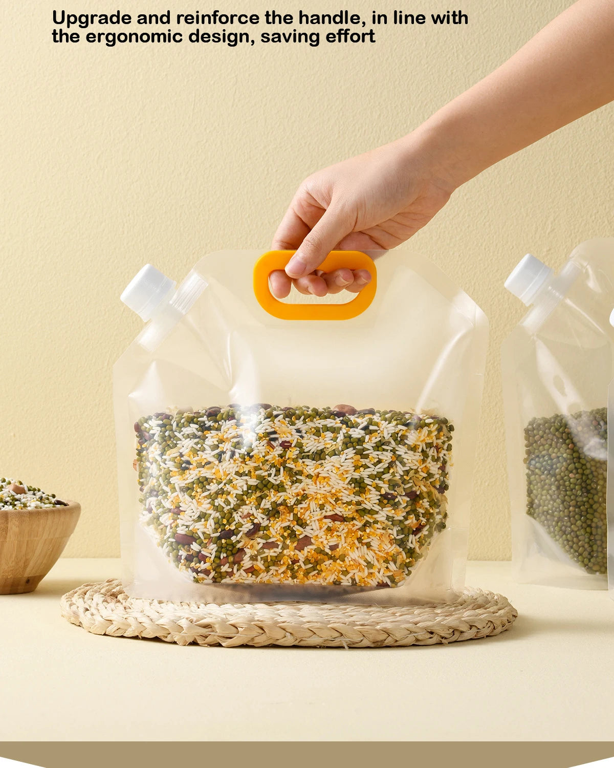 Grain Storage Bags 5PCS Portable Insect & Moisture Proof Recyclable