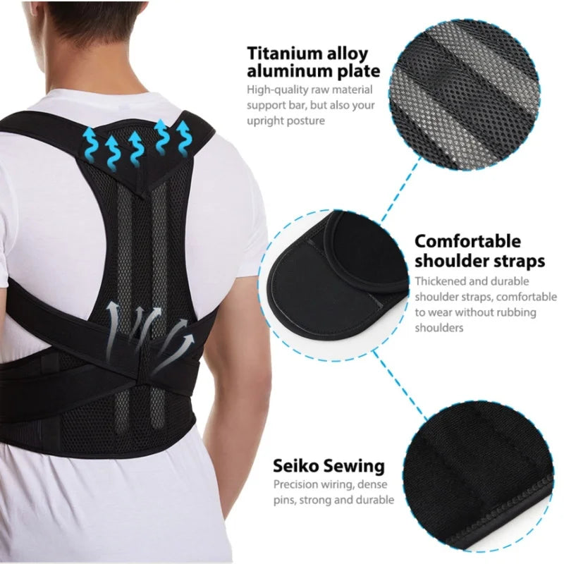 Posture Support Sitting Trainer | Adjustable Unisex Back Support Aid