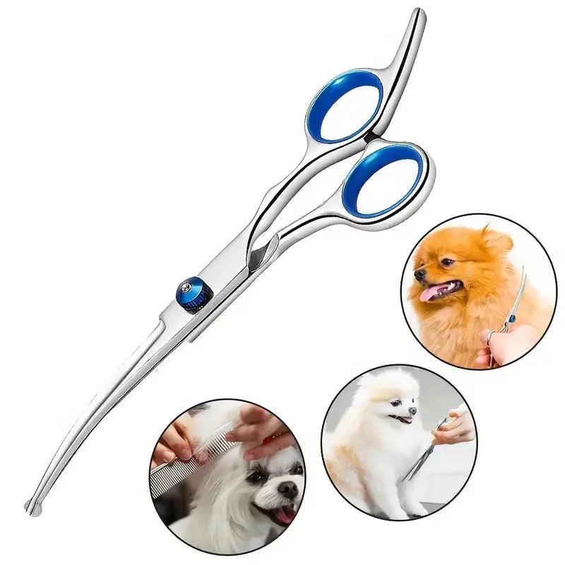 Pet Safe Scissors Set - 4pcs Stainless Steel Dog Grooming Shears