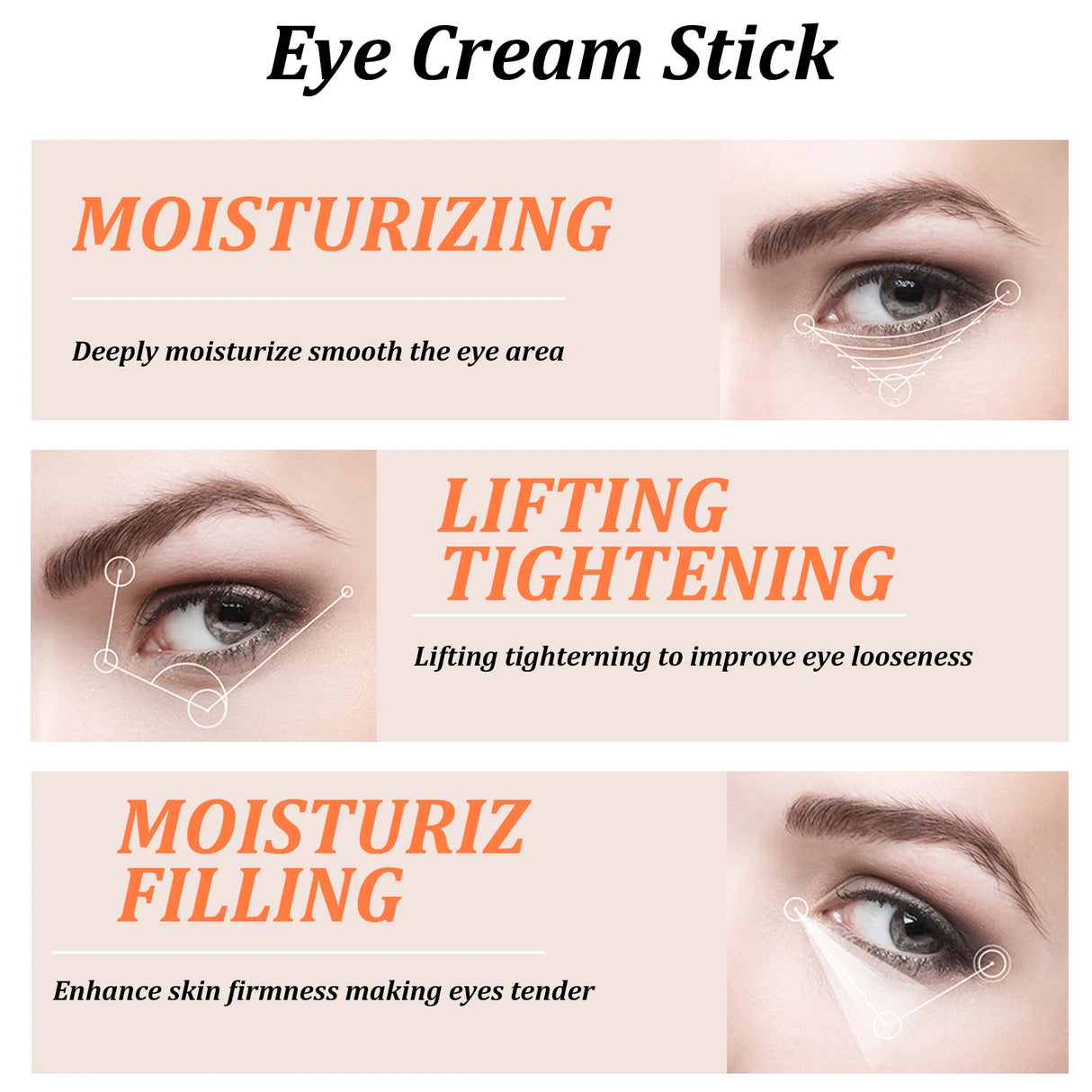 Snail Eye Cream Stick Collagen Firming Dark Circles Puffiness Moisturizing