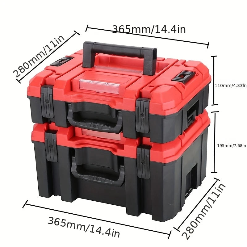 Stackable Tool Organizer Box Durable Plastic Storage Bin for Garage Workshop