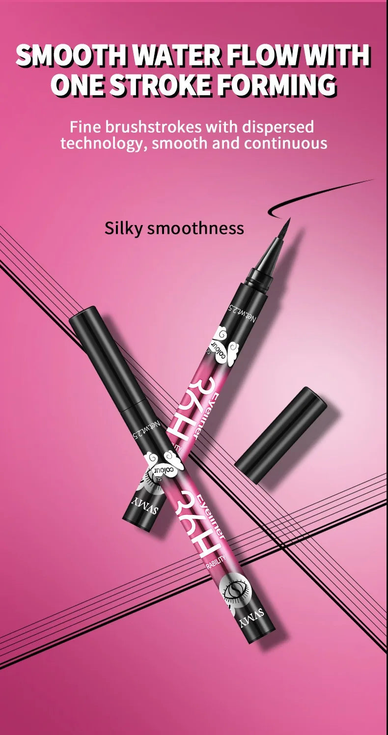 Black Liquid Eyeliner 12-Pack, Long-Lasting Waterproof Makeup Set