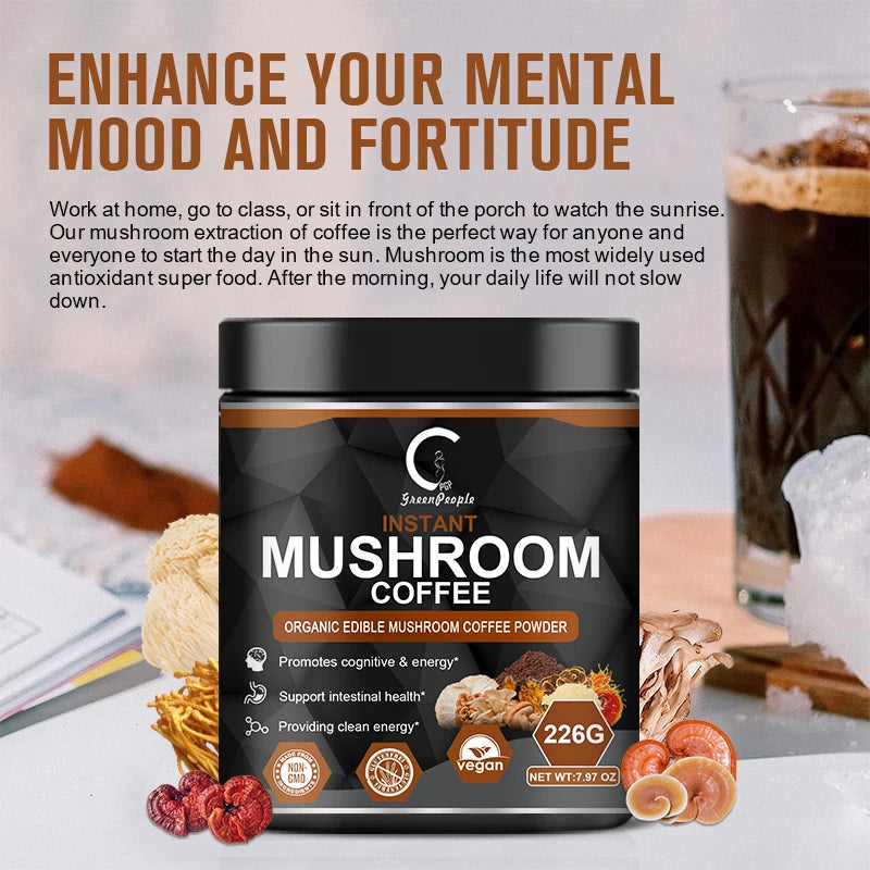 Lion's Mane Mushroom Coffee Blend 226g with Reishi and Cordyceps
