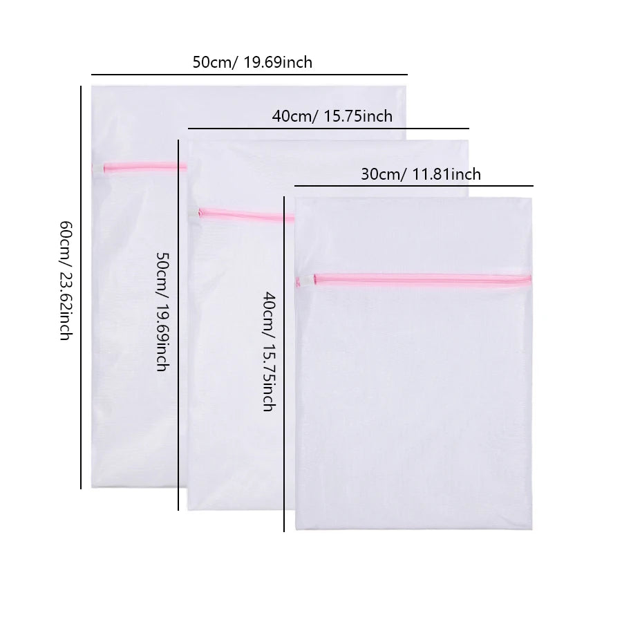 3 Pcs Set Zippered Mesh Laundry Bags for Underwear & Delicates Care