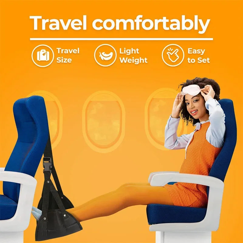Portable Adjustable Leg Hammock for Airplane, Office, Car Travel Support
