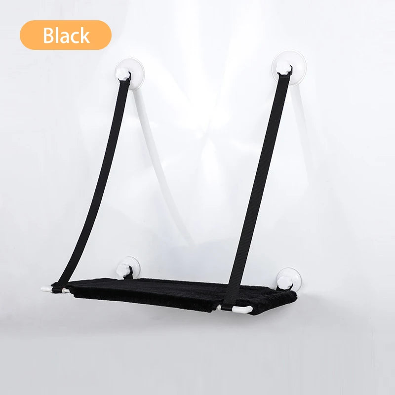 Double-layer Velvet Cat Suspension Bed with Suction Cups - 20kg Capacity
