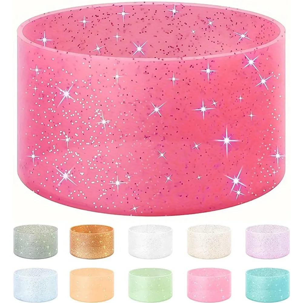 Glitter Silicone Cup Sleeves for Stanley Tumblers, 12-24OZ, 1/6PCS