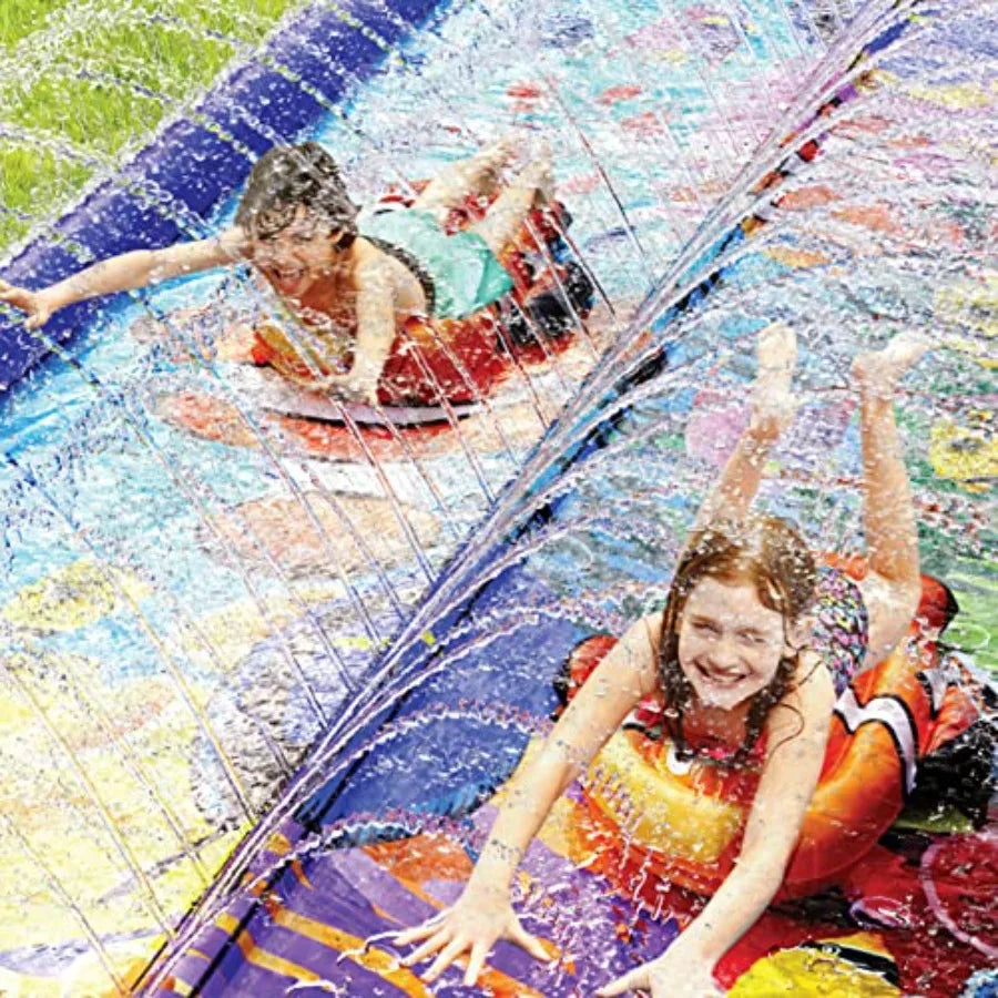 Undersea Water Dual Slip and Slide 18ft x 5ft with Splash Pad and Body Boards