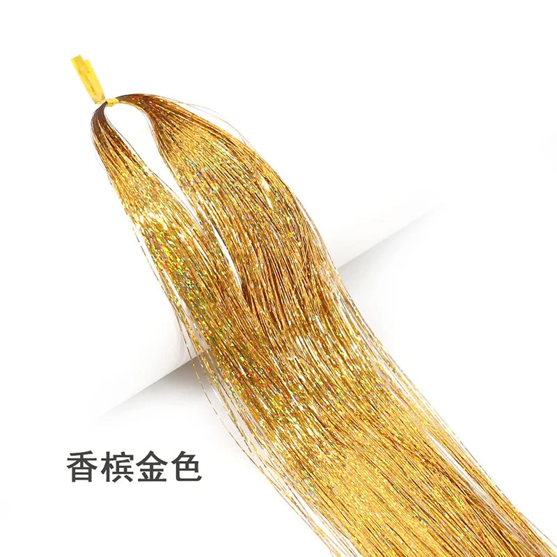 Rainbow Hair Tinsel Kit - Colorful Glitter Extensions for Braiding - 66 Strands