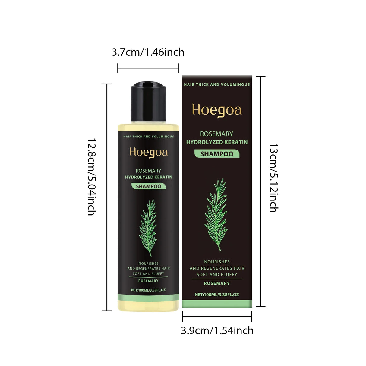 Hoegoa Rosemary Hair Growth Shampoo 3pcs Hydrolyzed Keratin Moisturizing Repair