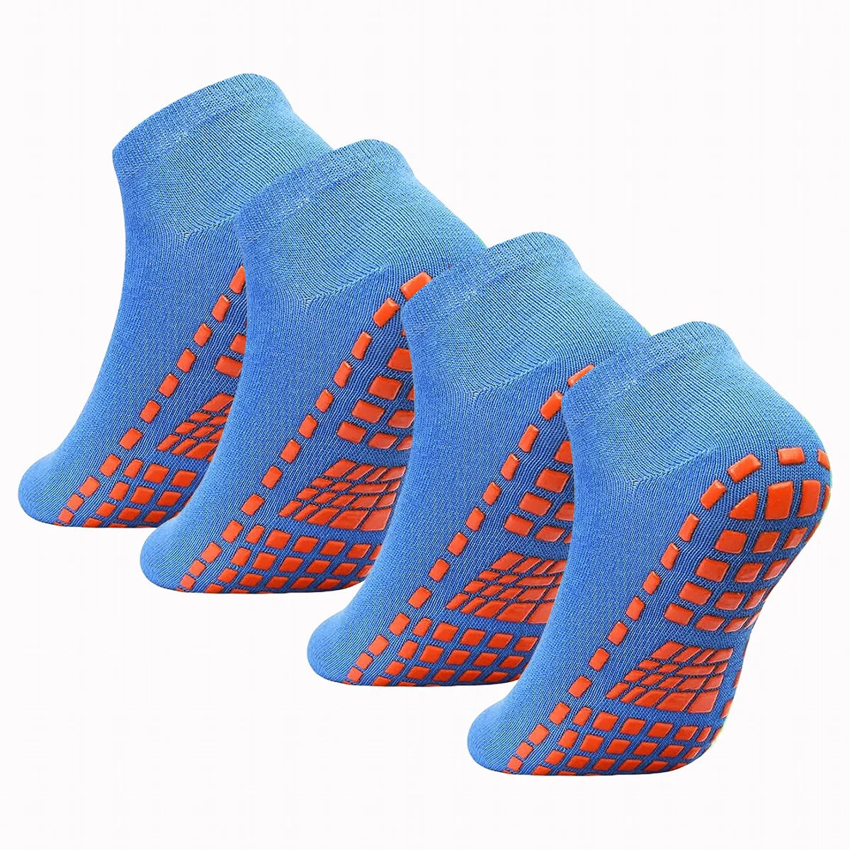 Unisex Silicone Non-Slip Grip Trampoline Socks - 1/4 Pairs for Yoga & Pilates