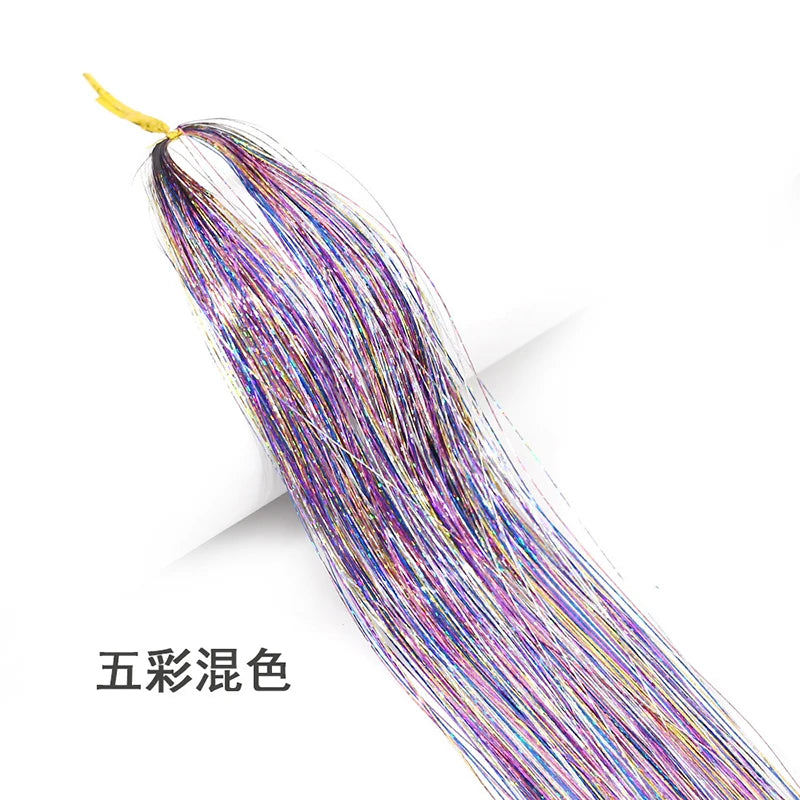 Rainbow Hair Tinsel Kit - Colorful Glitter Extensions for Braiding - 66 Strands