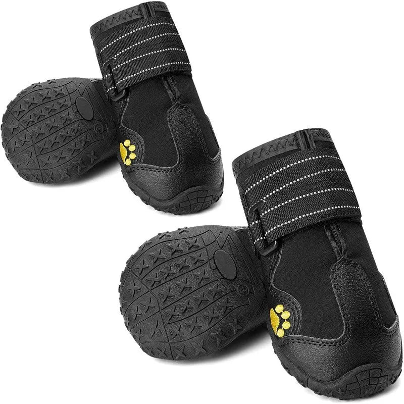 Waterproof Dog Boots Warm Snow 4pcs Set Reflective Anti-Slip for Medium Large Dogs