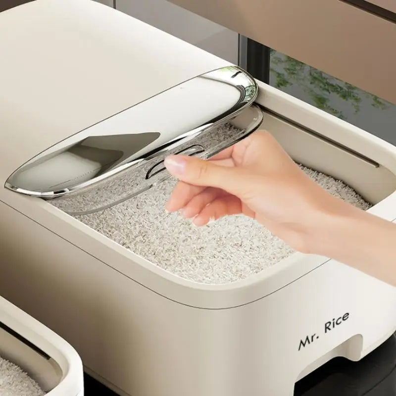 Rice Storage Box 10KG with Lid, Moisture & Insect Proof Kitchen Container
