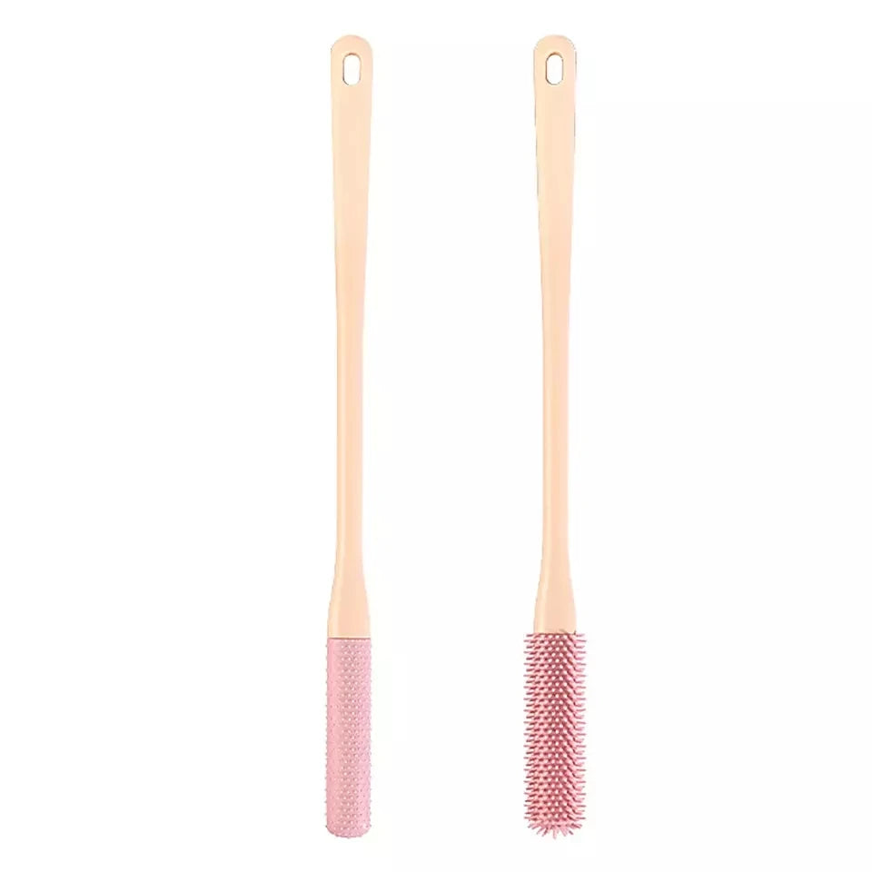 Silicone Shower Foot Brush with Long Handle - Toe Cleaning Scrubber