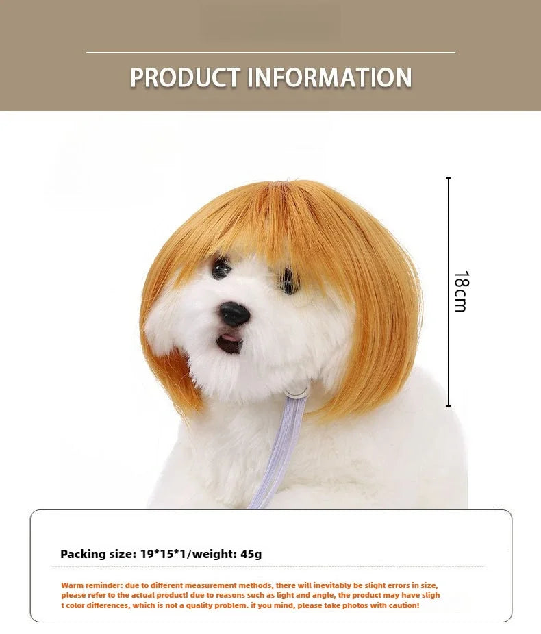 Pet Wig for Dogs & Cats - Curly & Straight Hair - DIY Halloween Accessory
