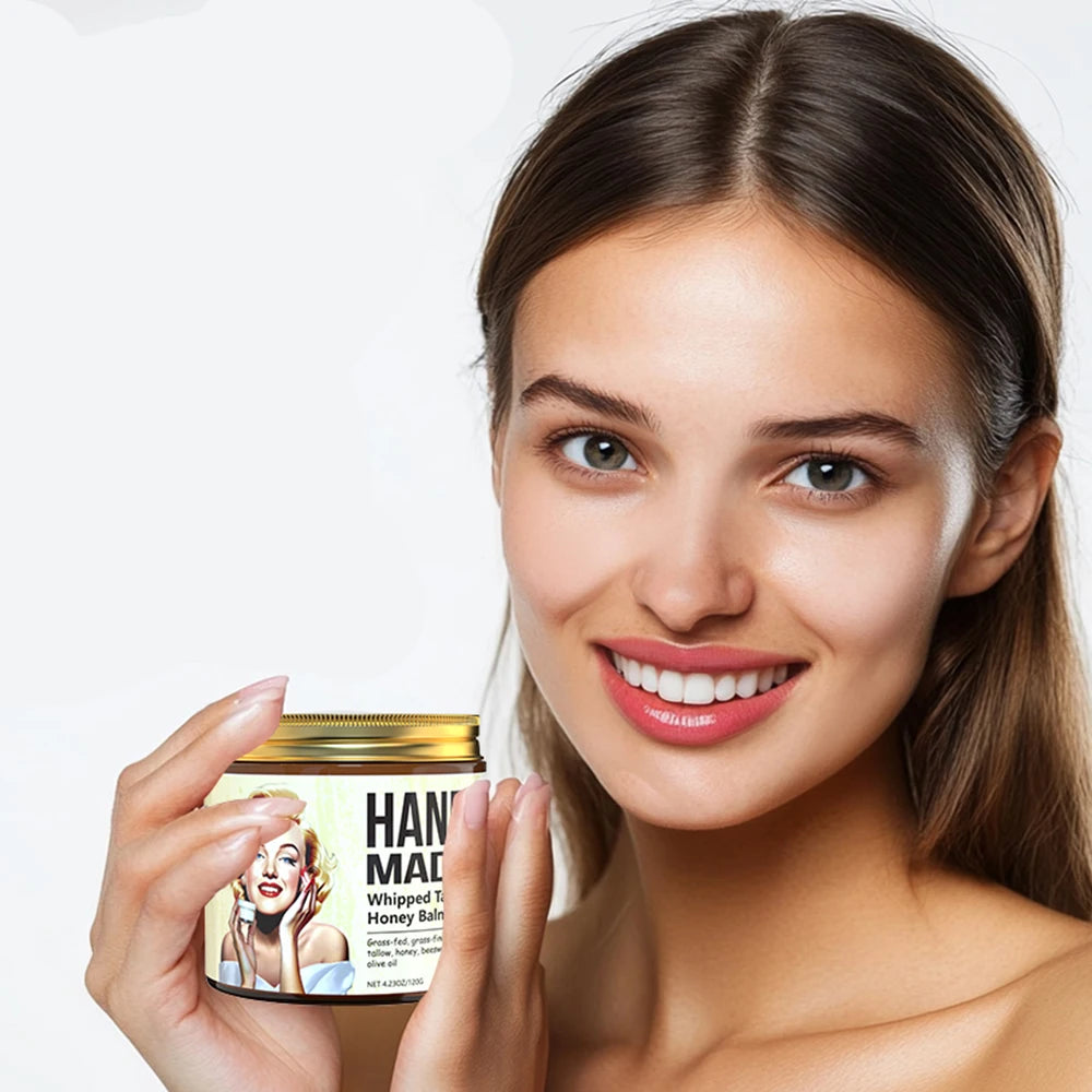 Handmade Honey Whipped Tallow Face Cream 4oz Moisturizing & Nourishing