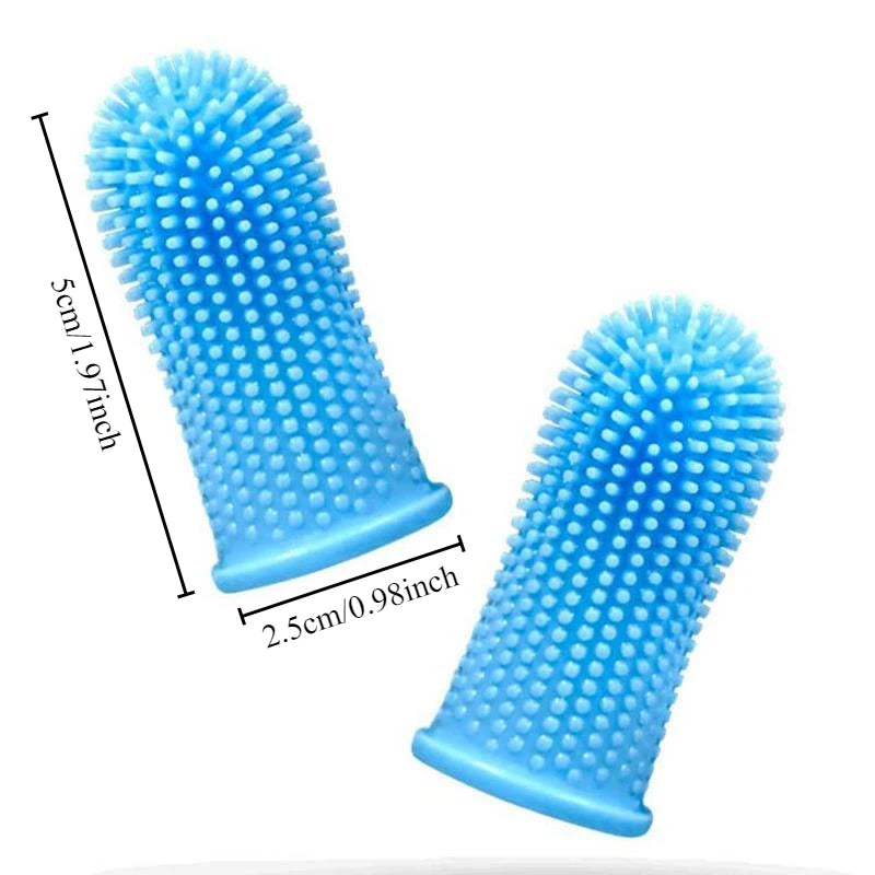 Super Soft Pet Finger Toothbrush for Dogs & Cats - Nontoxic Silicone