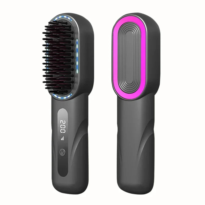 Wireless Hair Straightener Comb with Negative Ion Technology - Rechargeable