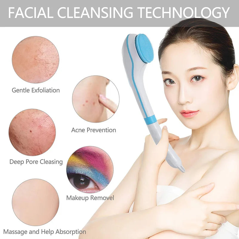 5 In 1 Electric Bath Brush Silicone Handheld Exfoliating Tool USB Waterproof