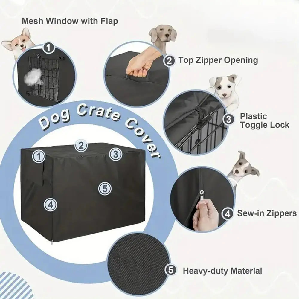 Pet Cage Cover Waterproof Oxford Dog Cat Crate Cover for Indoor Use