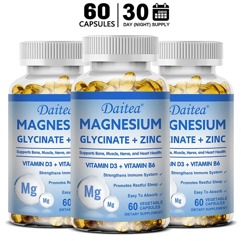 Magnesium Glycinate Capsules with Zinc - 60 Count
