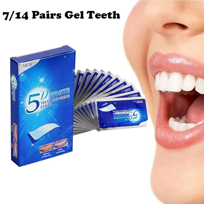 Whitening Teeth Strips 7/14 Pairs Gel Stain Removal Dental Care Tools