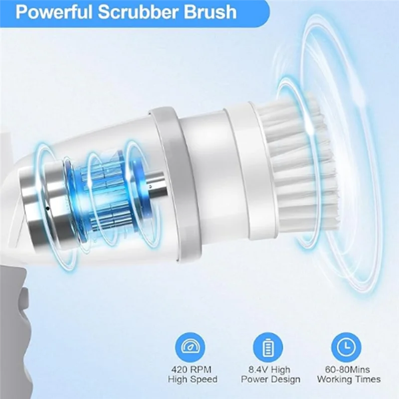 5 In 1 Electric Bath Brush Silicone Handheld Exfoliating Tool USB Waterproof