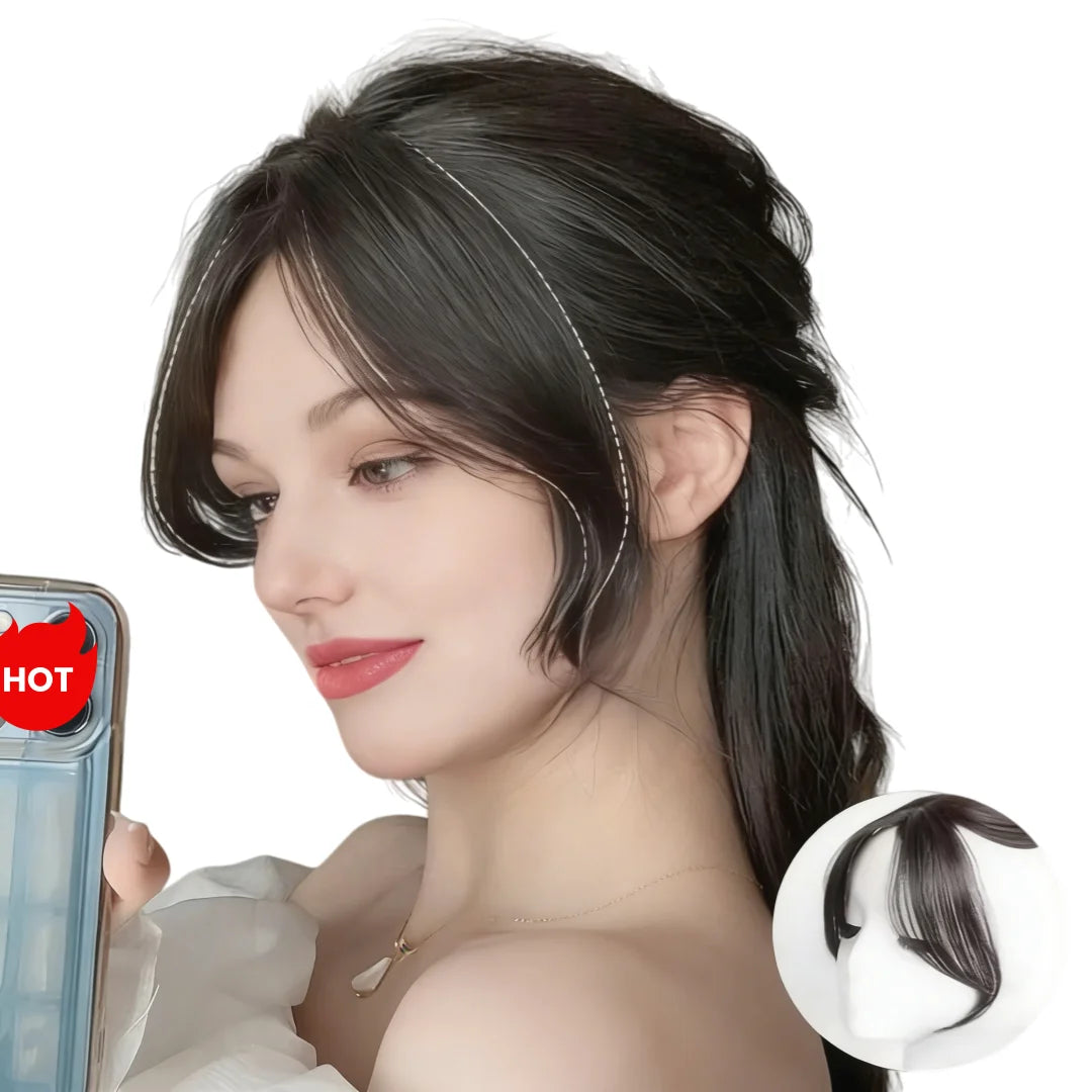 Real Human Hair Bangs Clip In Extensions Natural Fringe for Women