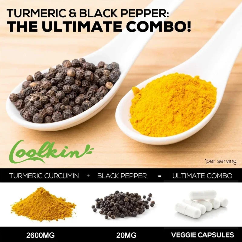 Curcumin Supplement 2600mg with Black Pepper for Enhanced Absorption