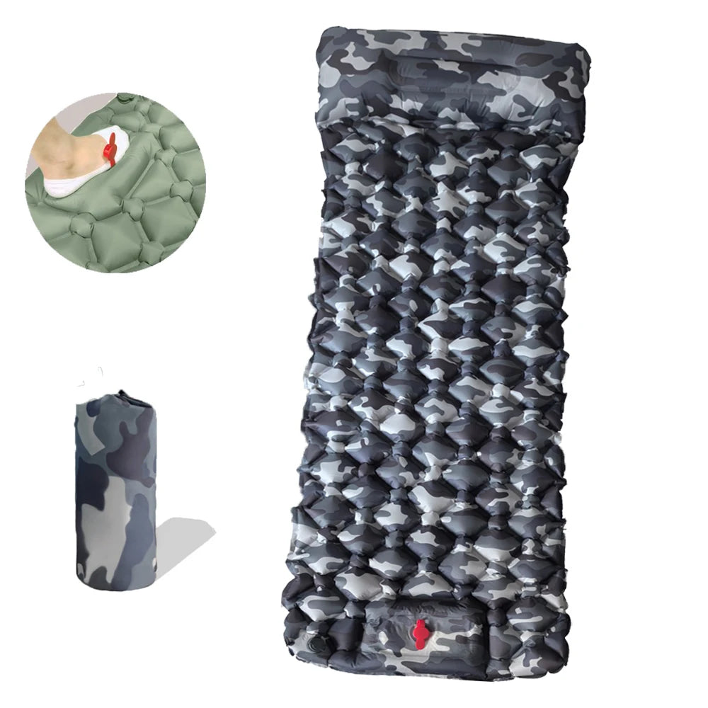 Inflatable Camping Mattress Pad with Pillows - Ultralight Air Mat