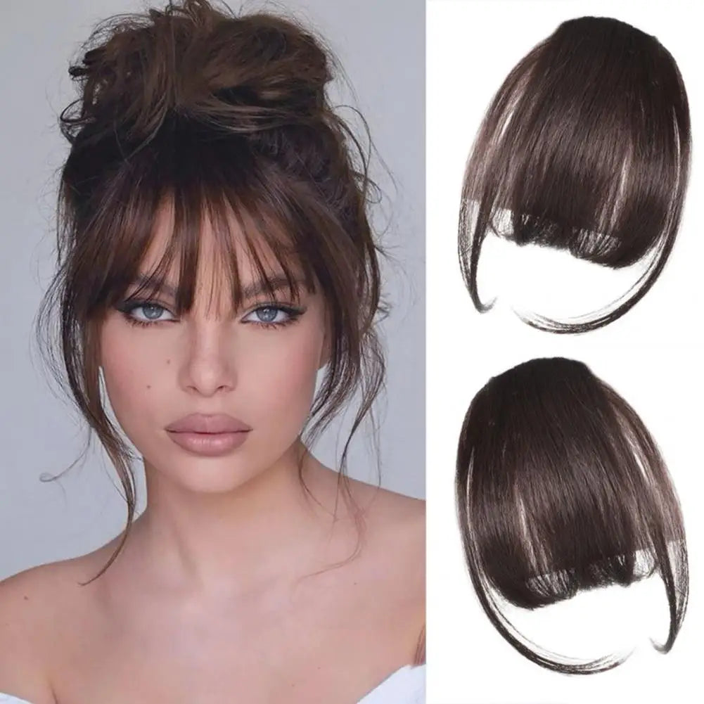 Women Clip-in Bangs Natural Wispy Hair Extensions Fringe Wig Hairpieces