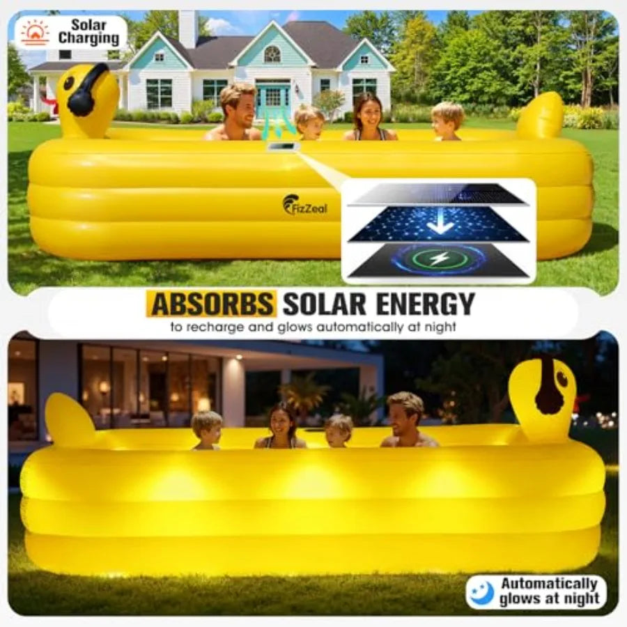Inflatable Backyard Pool for Kids and Adults, Durable PVC, 100x63x22 Inches
