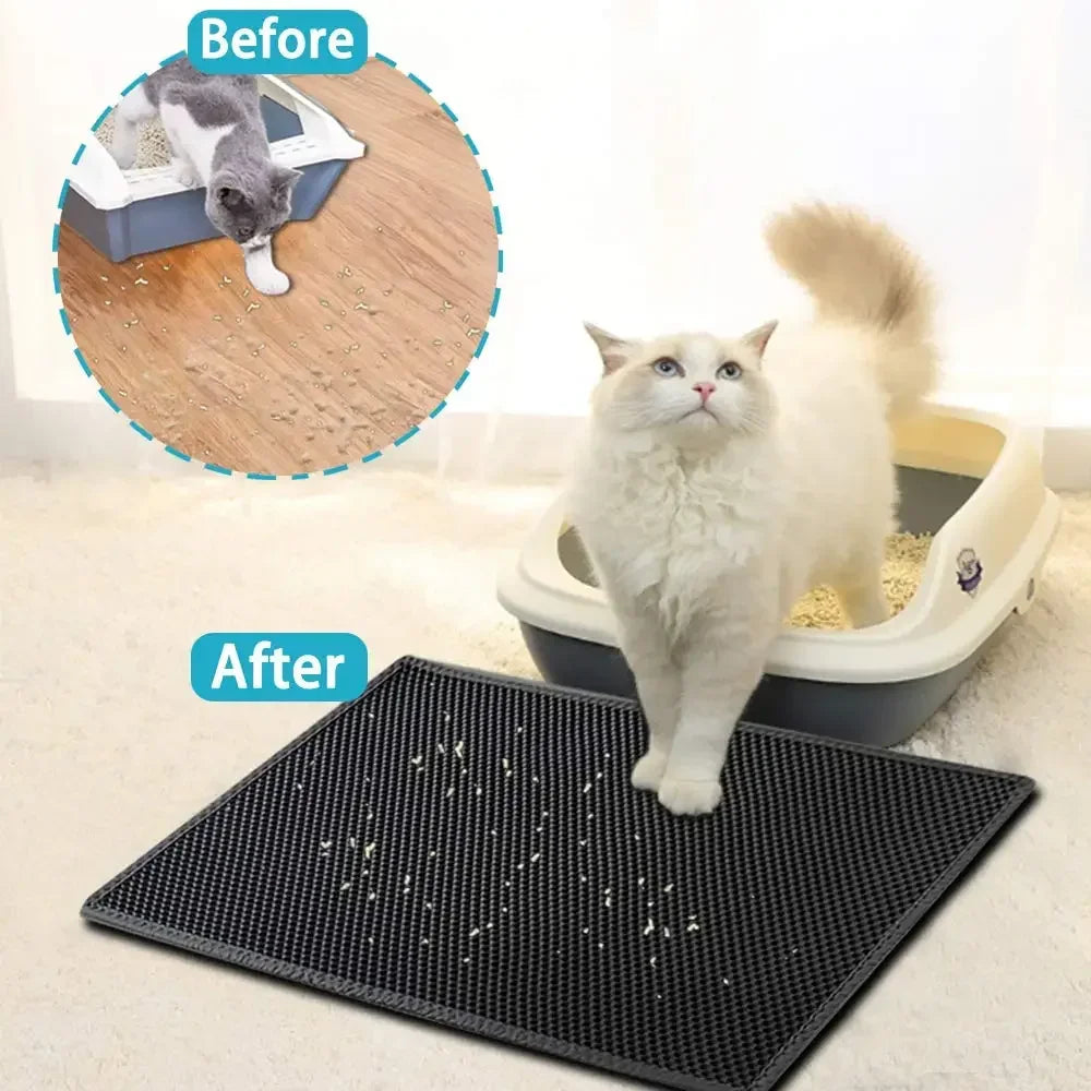Cat Litter Mat Double Layer Waterproof Non-Slip Washable 15" Pad