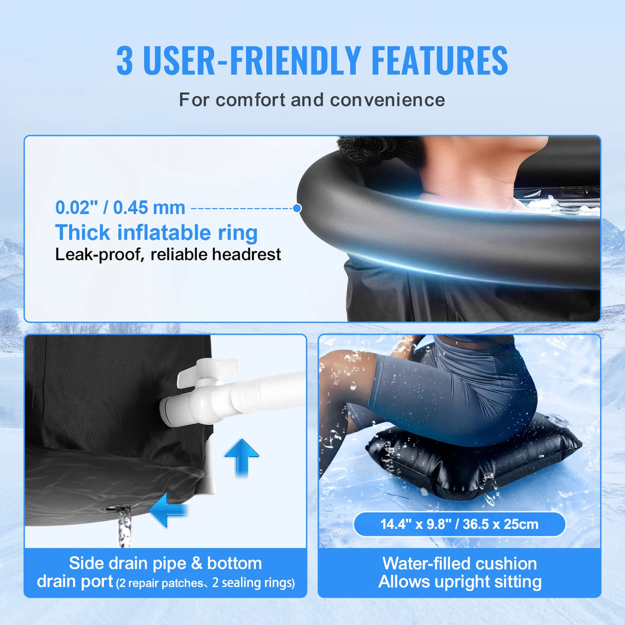 Portable Ice Bath Tub for Cold Water Therapy, Inflatable Plunge Pool