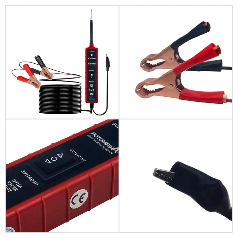 Automotive Electric Circuit Tester with Power Switch for Vehicle Diagnostics