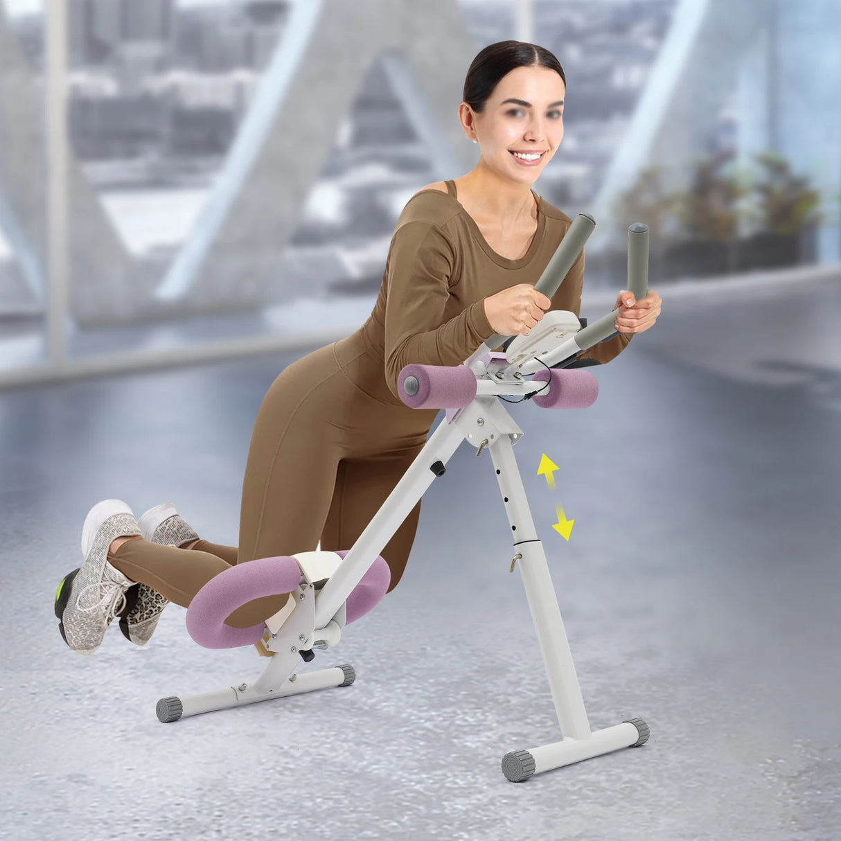 Abdominal Trainer Machine for Home Gym, Adjustable Incline & Height, 220lbs Capacity