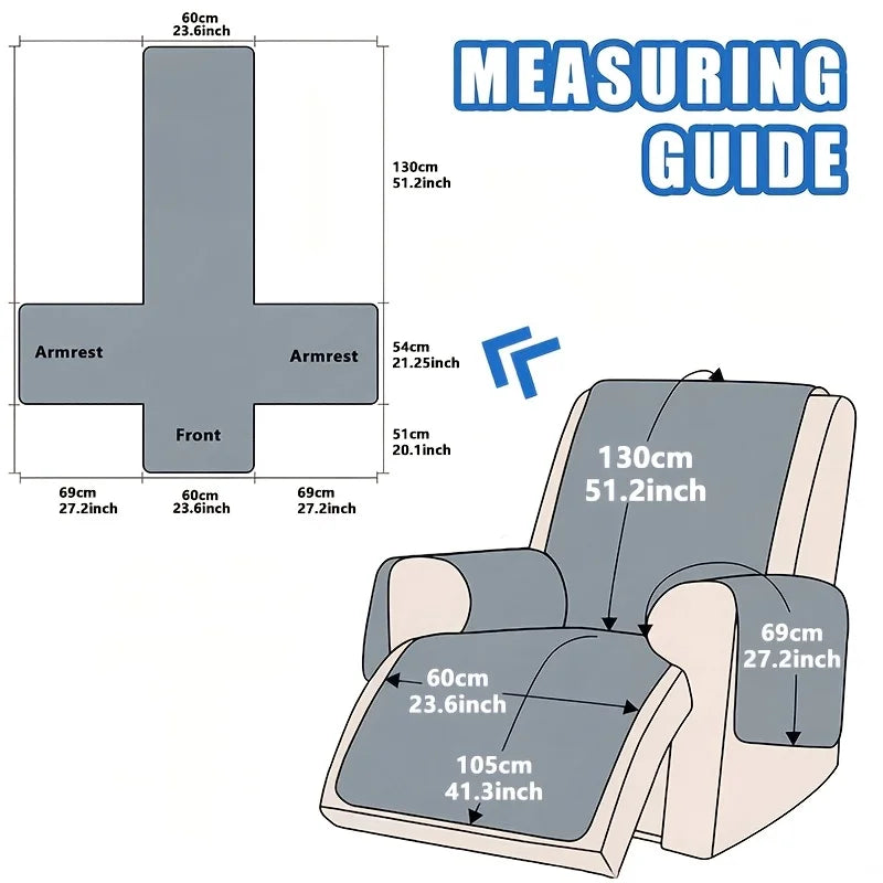 Recliner Cover with Pocket, Anti-Slip Sofa Cushion, Easy Installation