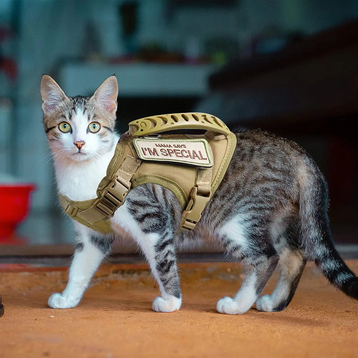 Tactical Cat Harness Adjustable Escape Proof Soft Mesh Vest for Walking