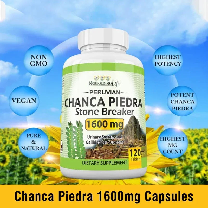Chanca Piedra Capsules 1600mg - Non-GMO Dietary Supplement, 60 Count