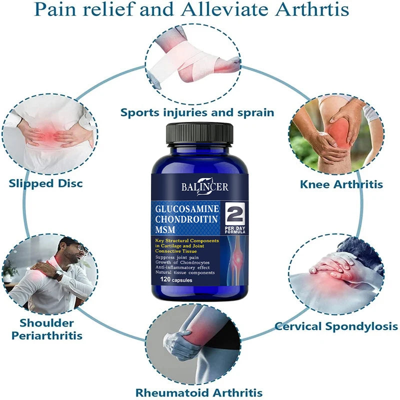 Glucosamine Chondroitin MSM Joint Support Supplement - 3-in-1 Formula