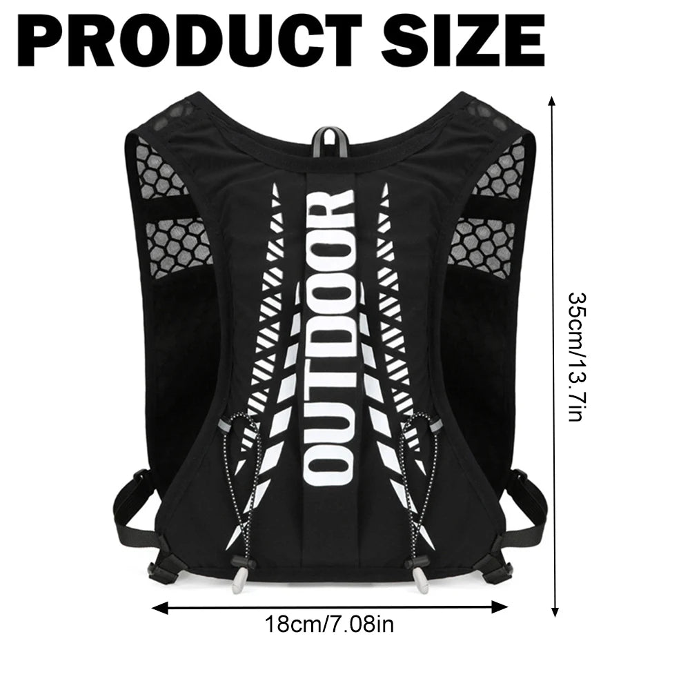 Lightweight Hydration Backpack Vest for Running, Hiking, Cycling - 1pc