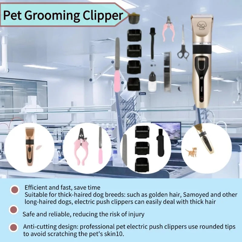 Veterinary Grooming Clipper Kit - Heavy-Duty Pet Hair Trimmer for Clinics