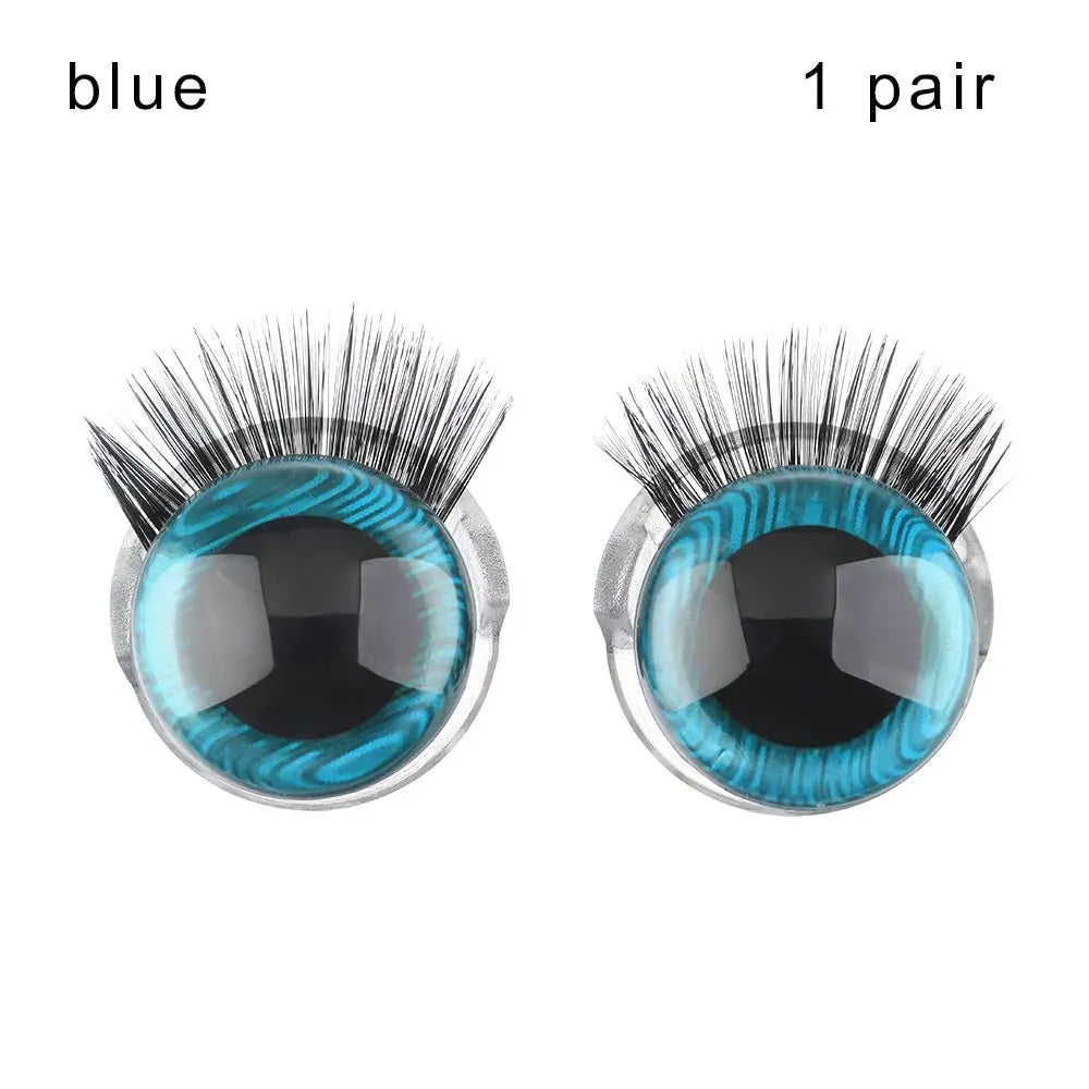 3D Glitter Doll Safety Eyes 20MM with Eyelash for Crochet Toys 1 Pair