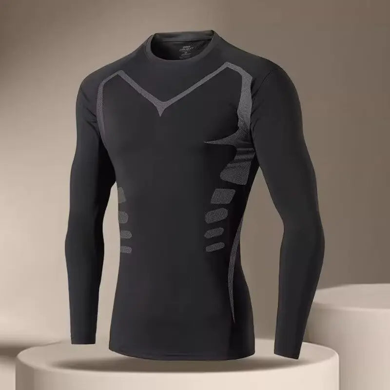 Men's Compression Fitness T-Shirt Quick Dry Running Gym Top - Size Options