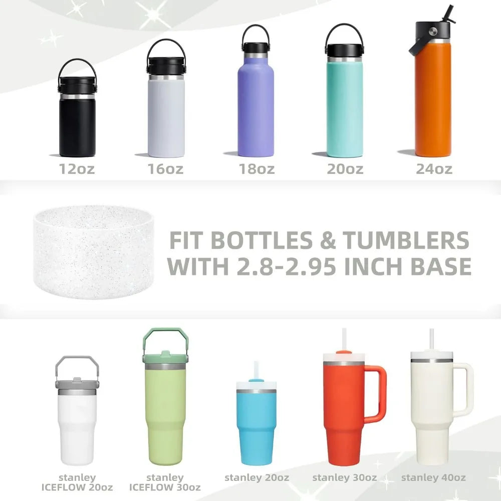Glitter Silicone Cup Sleeves for Stanley Tumblers, 12-24OZ, 1/6PCS