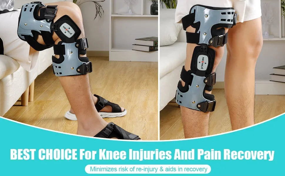 NEENCA Adjustable Hinged Knee Brace with Stabilizing Support - Unisex