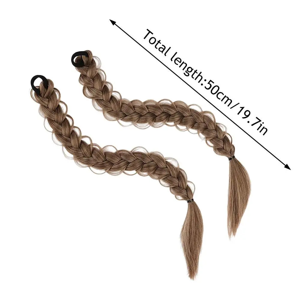 Braided Synthetic Hair Ponytail Extension with Elastic Band - Daily Use