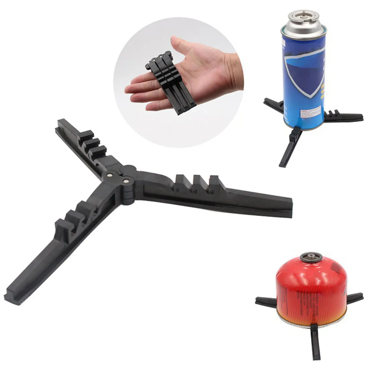 Outdoor Camping Gas Canister Rack Tripod Stand Base for Stove Accessories