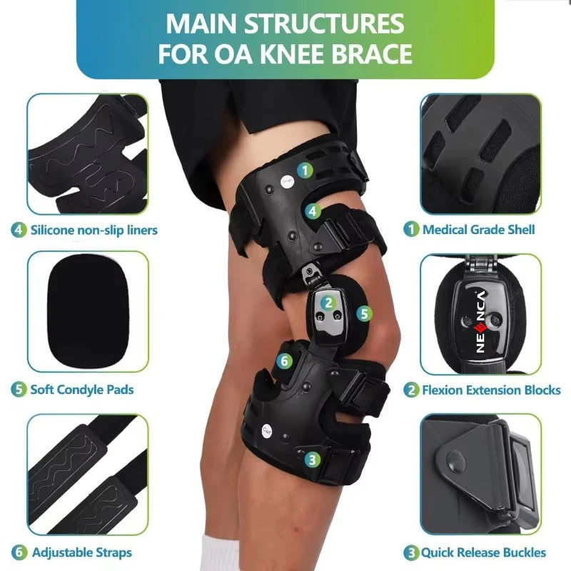 NEENCA Adjustable Knee Support Brace for Stability & Comfort - Unisex